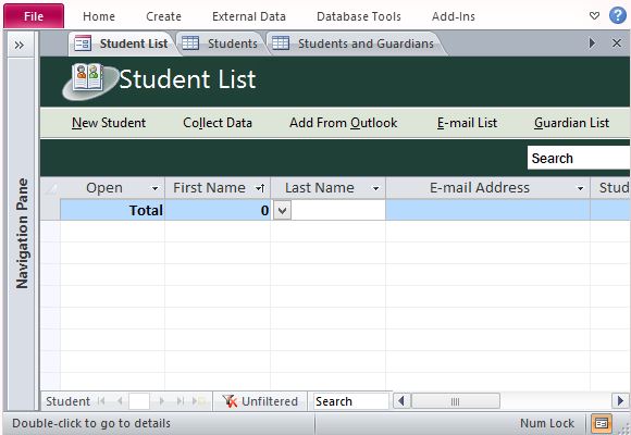 Downloadable Access Mdb Databases Student Attendance